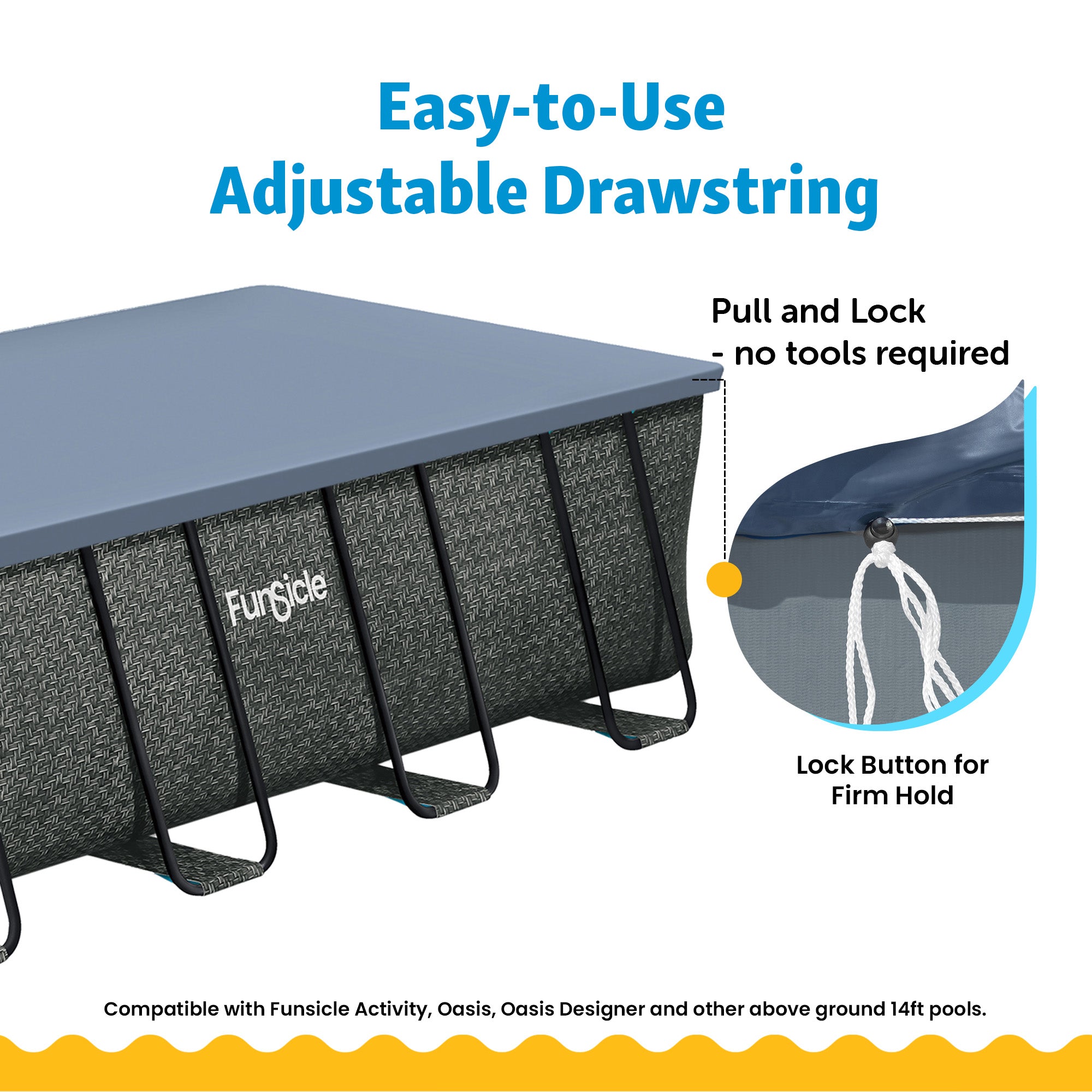 Funsicle 18’ Durable Pool Cover for Oasis and Activity Pools, Gray (Used) - VMInnovations