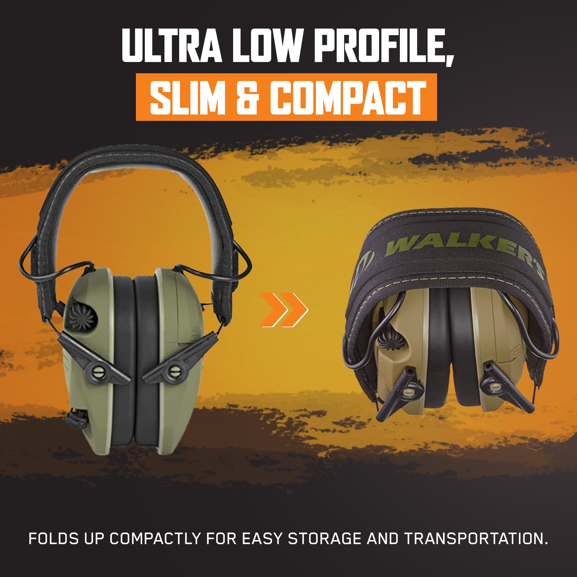 Walker's Patriot Razor Slim Shooting Ear Protection Muffs, NRR 23dB (Open Box) - VMInnovations