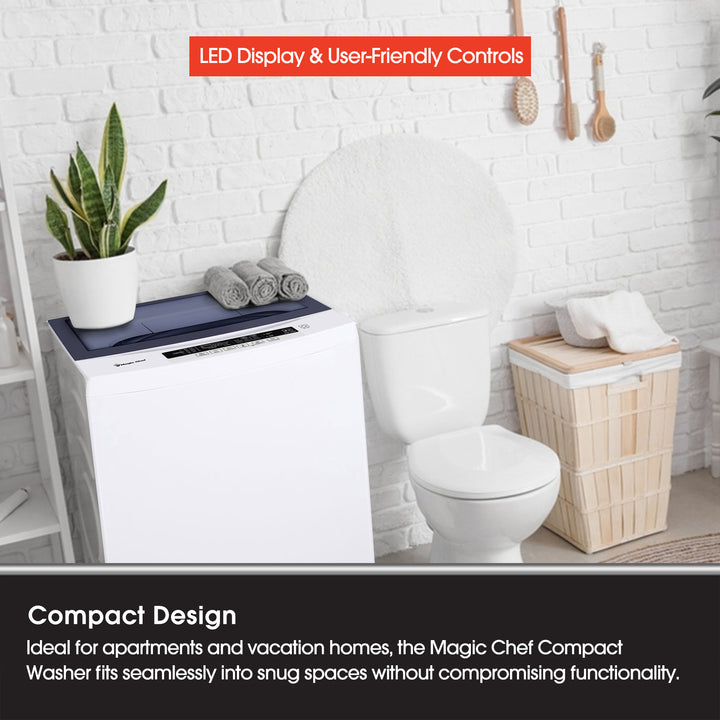 Magic Chef 3.0 Cubic Feet Top Load Compact Washer with 6 Cycles & 3 Water Levels - VMInnovations