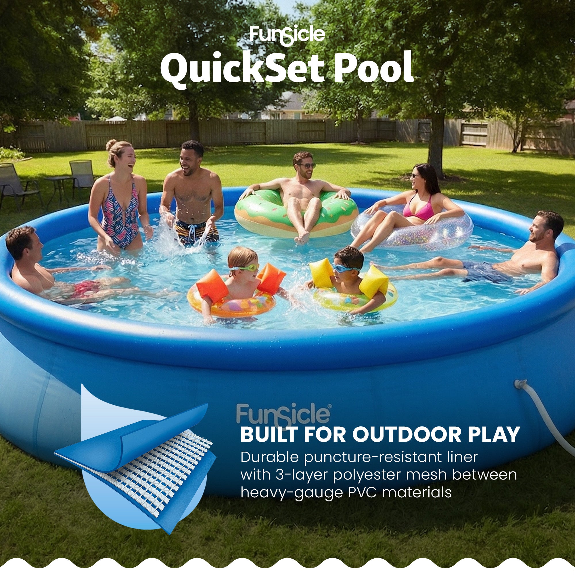 Funsicle 18" x 48" QuickSet Ring Top Outdoor Above Ground Pool w/Pump (Open Box) - VMInnovations