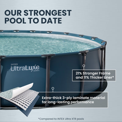 INTEX UltraLuxe 20ft x 52in Above Ground Pool, Sand Pump, & Saltwater System