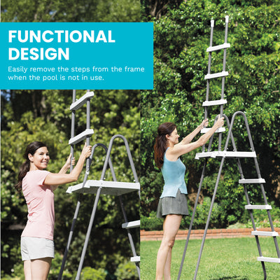 Intex Deluxe Pool Ladder with Removable Steps for 52 Inch Depth Pools (Open Box) - VMInnovations