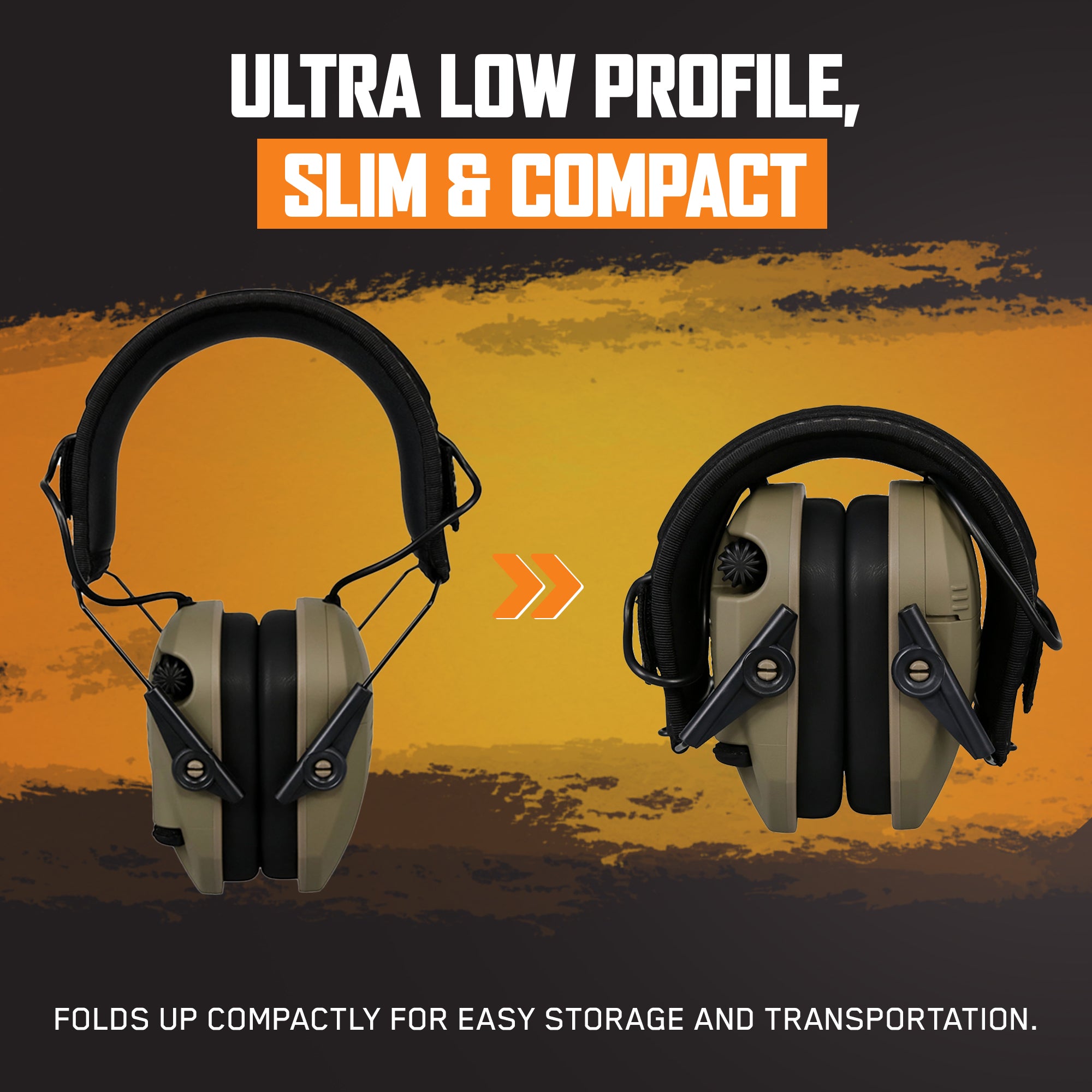 Walker's Razor Slim Shooter Electronic Hearing Earmuff, Tan Patriot (3 Pack) - VMInnovations
