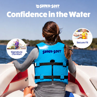 TRC Super Soft Medium Child Life Jacket Swim Safety Vest, Marina Blue (Open Box) - VMInnovations