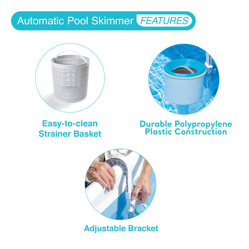 Intex Deluxe Pool Automatic Surface Skimmer and Maintenance Kit w/ Vacuum & Pole