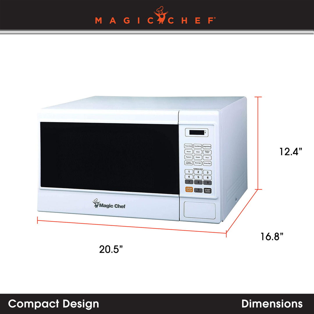 Magic Chef 1000 Watt 1.3 Cubic Foot Microwave with Digital Touch, White (Used)