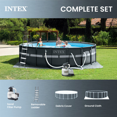 Intex 18Ft x 52In Ultra XTR Frame Round Above Ground Swimming Pool Set with Pump
