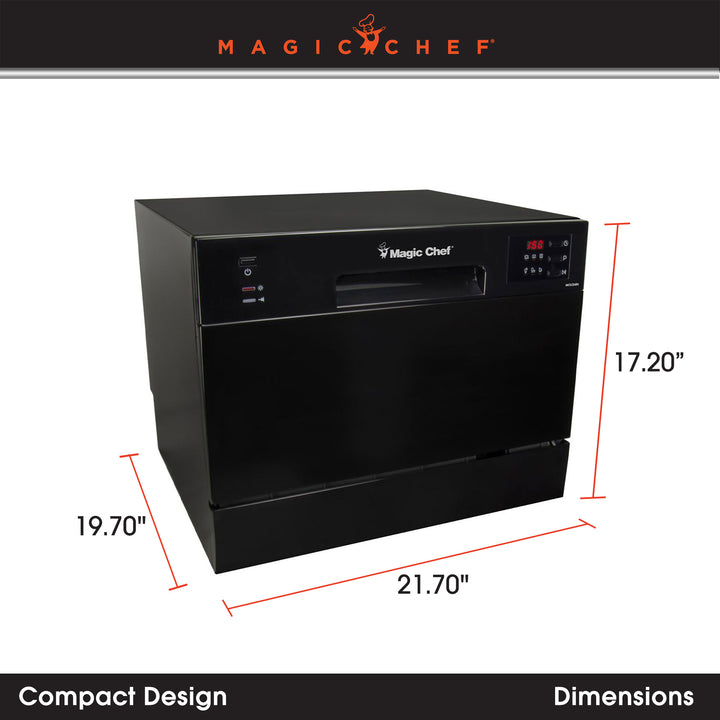 Magic Chef Countertop Portable Dishwasher with Electronic Controls (Open Box)