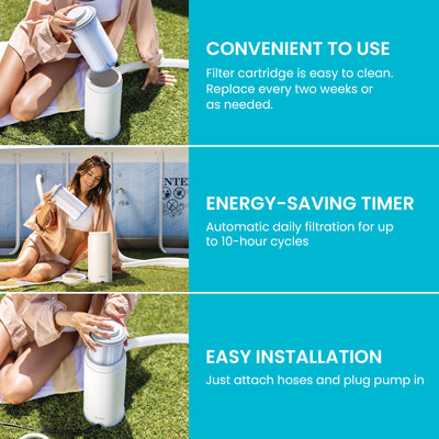 INTEX C530 Cartridge Filter Pump for Above Ground Pools, 530 GPH Pump Flow Rate