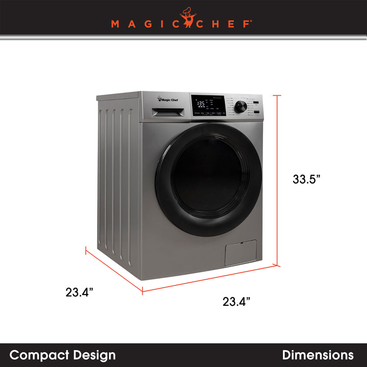 Magic Chef 2.7 Cu Ft Front Load Washer And Dryer Combination, Silver (Open Box)