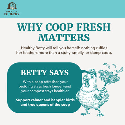 Premium Poultry Coop Fresh, Odor & Moisture Control for Chicken Coop, 25 Lb Bag - VMInnovations