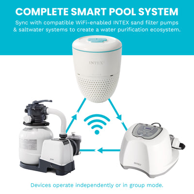 INTEX Smart Pool Water Analyzer with App for Saltwater System & Sand Filter Pump
