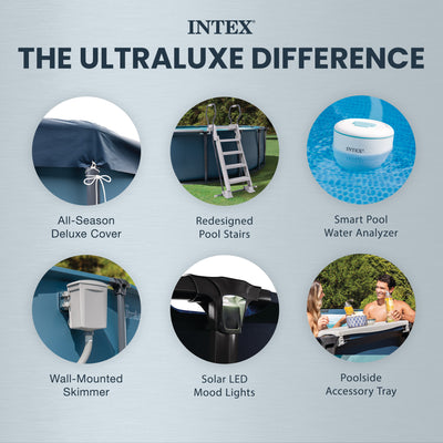 INTEX UltraLuxe 20ft x 52in Above Ground Pool, Sand Pump, & Saltwater System