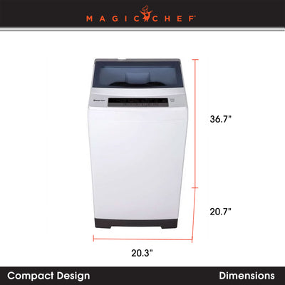 Magic Chef 1.7 Cubic Feet Compact Washing Machine w/6 Cycles, White (Open Box) - VMInnovations