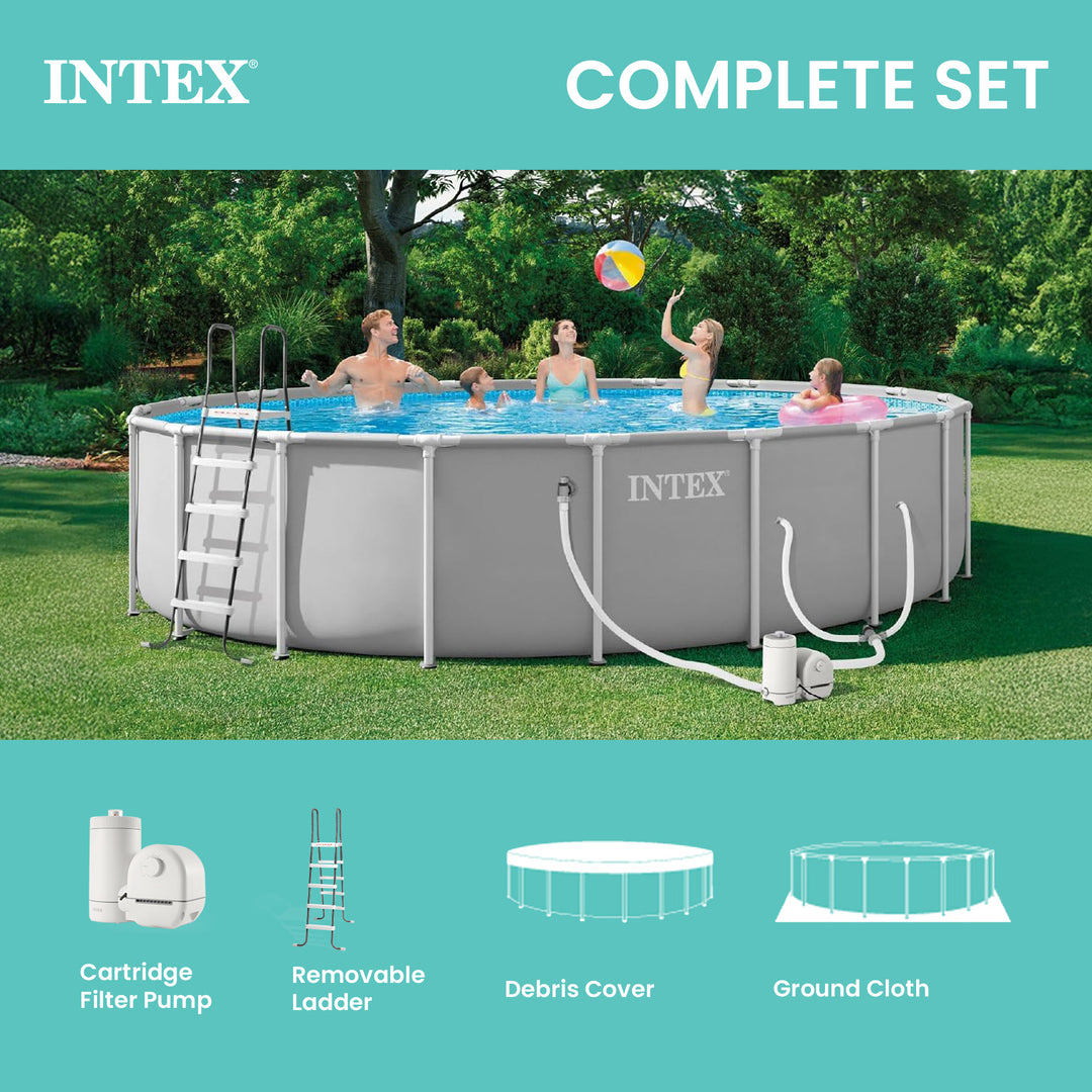 Intex Prism Frame 20ft x 52in Above Ground Pool, Lounger Float (2 Pack) & Cooler - VMInnovations