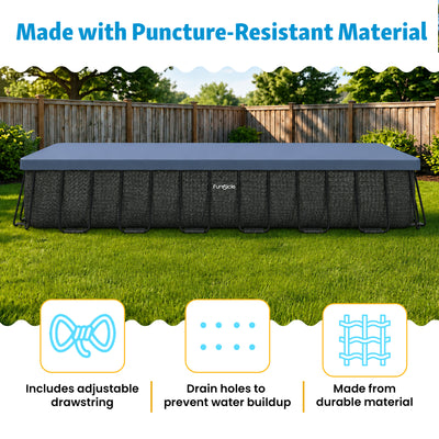 Funsicle 24’ Rectangular Pool Cover for Oasis and Activity Pools, Gray(Open Box) - VMInnovations