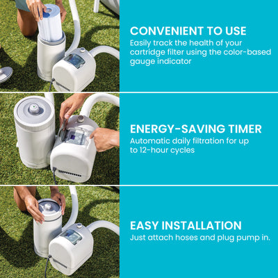 INTEX C2500 Krystal Clear Cartridge Filter Pump for Above Ground Pools (Used)