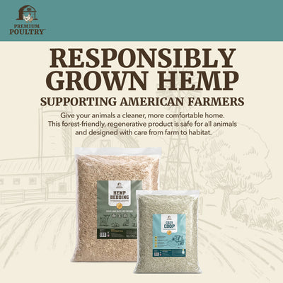 Premium Poultry 2 Pack Hemp Bedding Absorbent Chicken Coop Substrate, 22.5 Lb