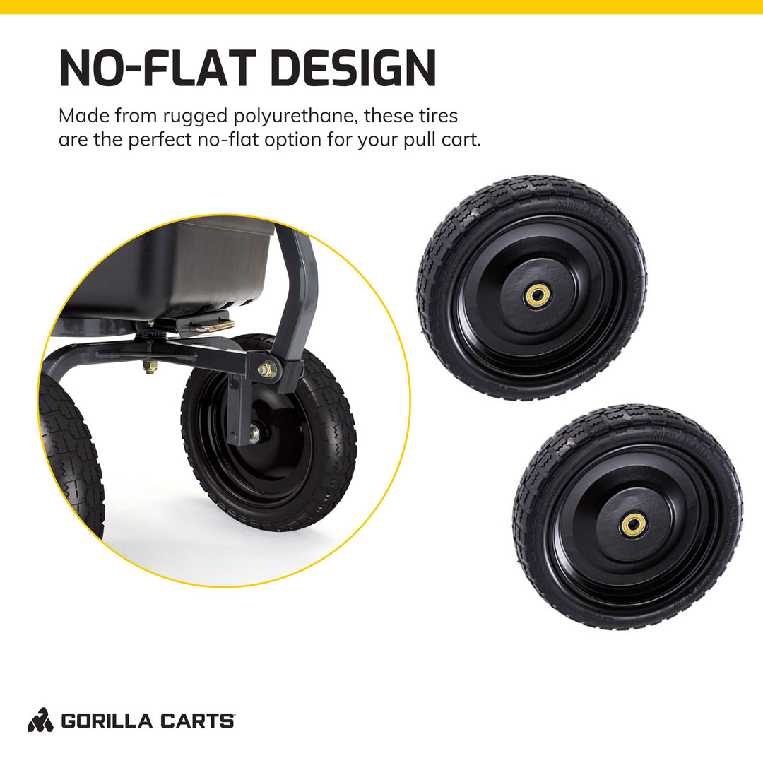 Gorilla Carts 10" No Flat Replacement Tire for Utility Cart, 2 Pack (For Parts)