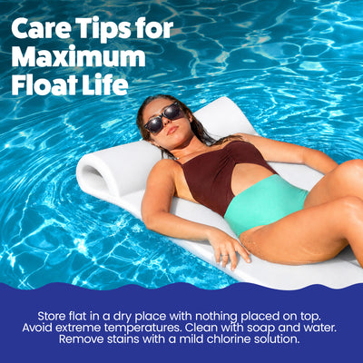TRC Recreation Splash 1.25" Thick Foam Swimming Pool Float Mat, White (Open Box) - VMInnovations