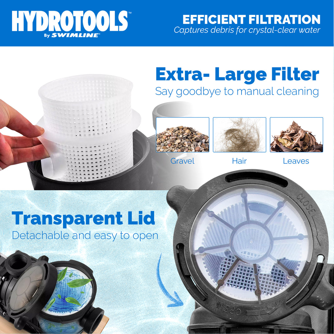 Swimline Hydro Flo 1.5 HP 5820 GPH 2 Speed Horizontal Discharge Pump (Open Box) - VMInnovations