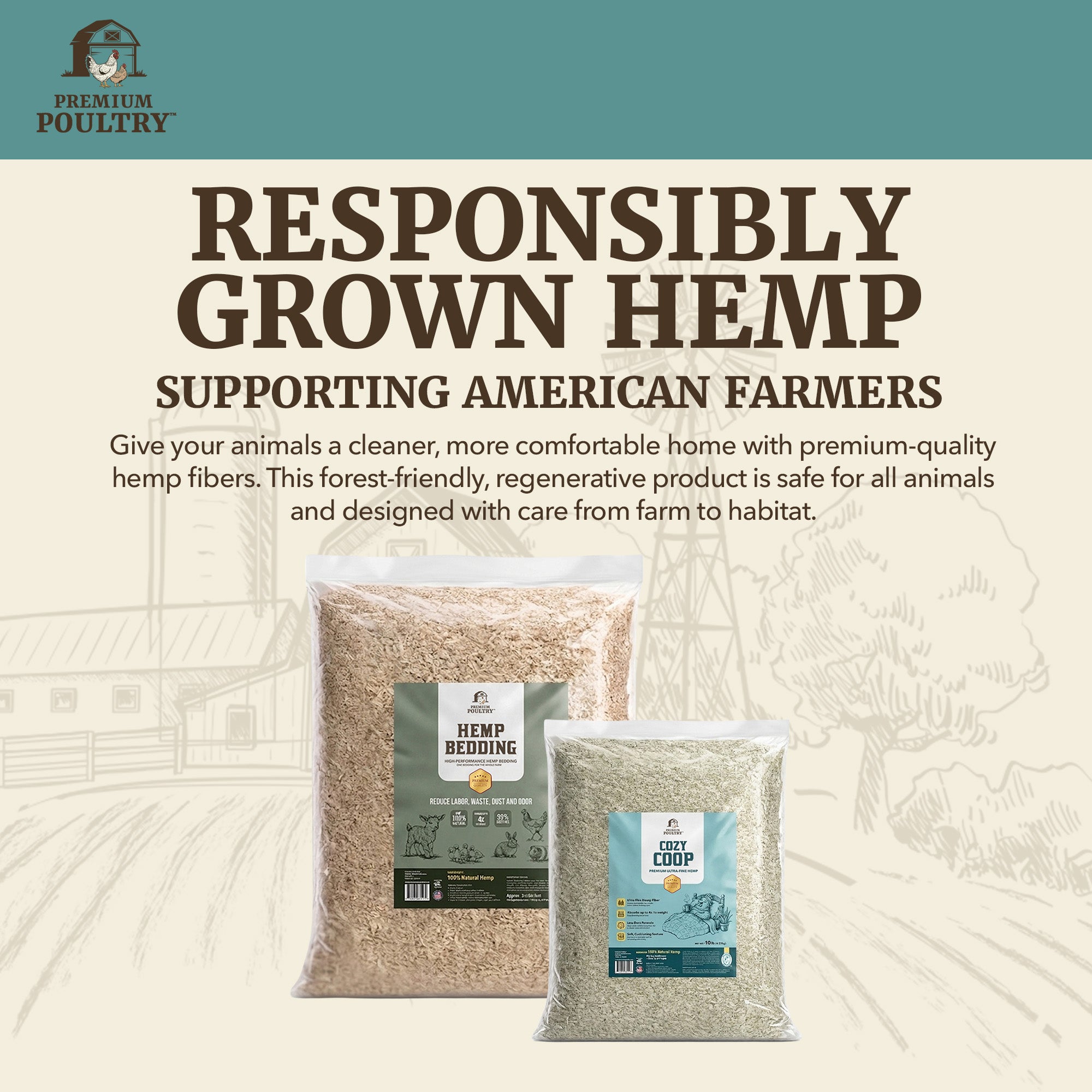 10 Lb Bag Hemp Cozy Coop Siftable Chicken Bedding for Coops (Open Box) - VMInnovations