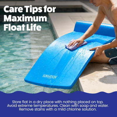 TRC Recreation Sunsation 1.75" Thick Foam Lounger Raft Pool Float, Bahama Blue