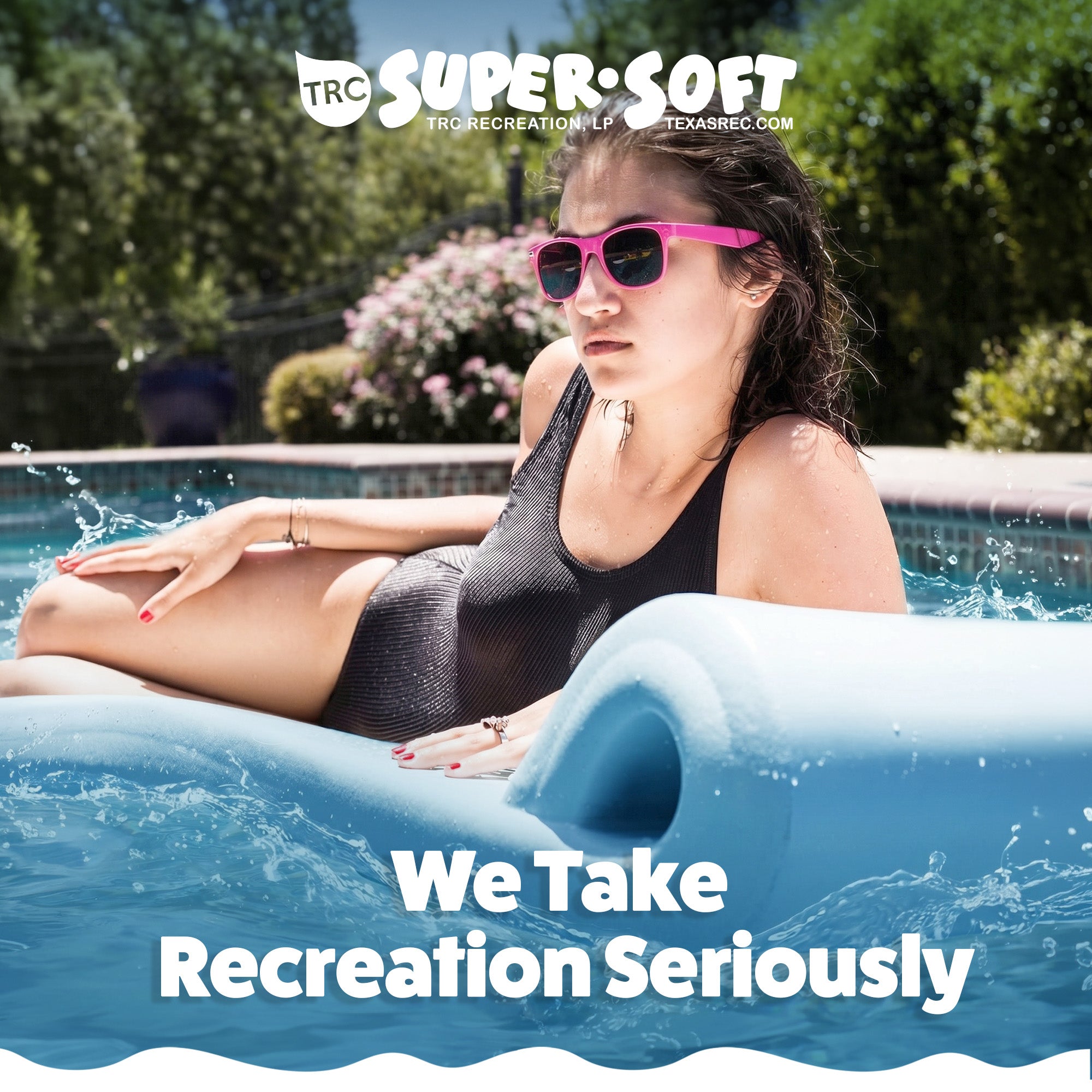 TRC Recreation Ultra Sunsation 2.5 Inch Thick Foam Pool Float Lounge Mat, Pink