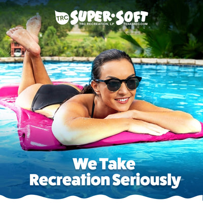 TRC Recreation Splash 1.25" Thick Foam Swimming Pool Float Mat, Flamingo Pink