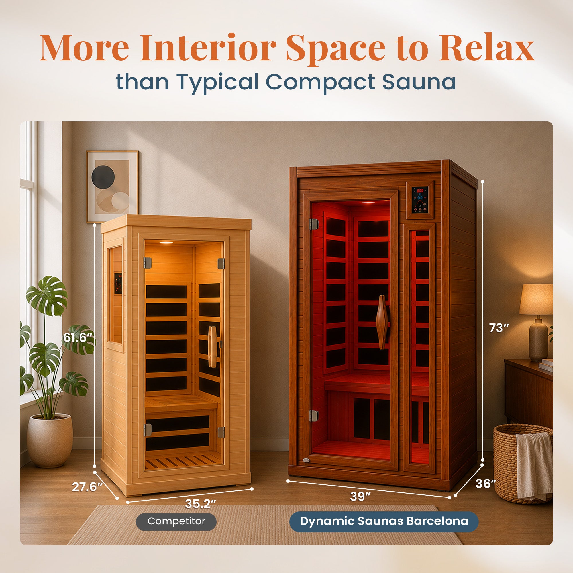 Dynamic 1 to 2 Person Hemlock Wood Low EMF FAR Infrared Sauna For Home (Damaged)