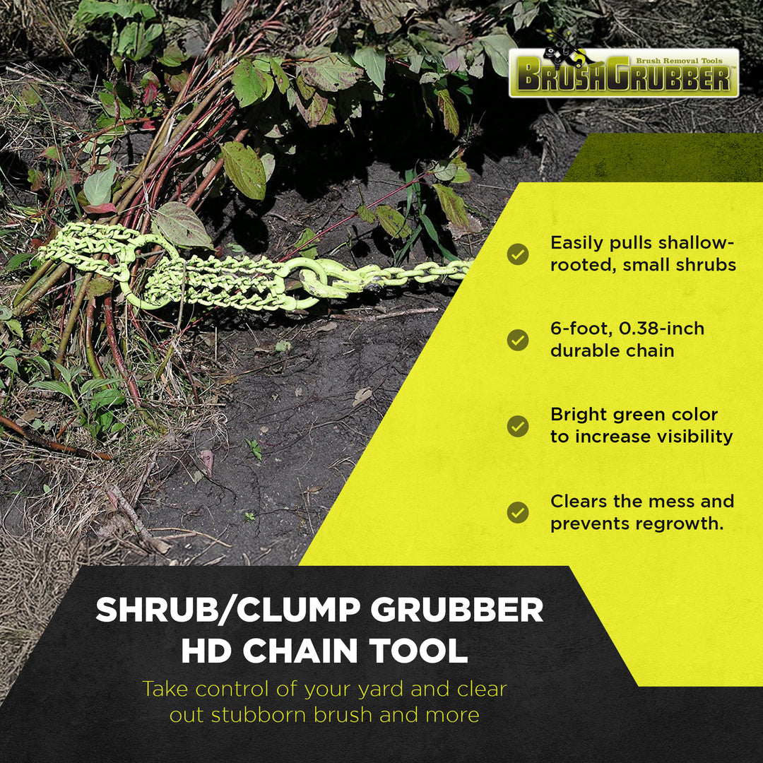 Brush Grubber HD Shrub Clump Tree Grabber Metal Chain System and Tugger Chain