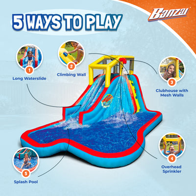 Banzai Slide N Soak Splash Park Inflatable Outdoor Kids Water Park (Open Box) - VMInnovations
