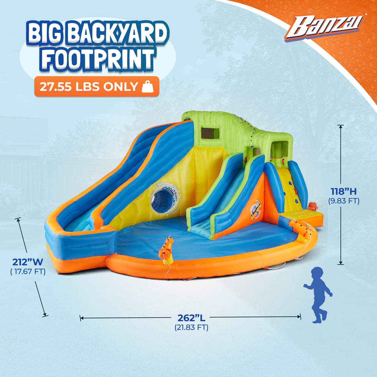 Banzai Pipeline Twist Inflatable Water Park Pool Slides & Cannons (For Parts)