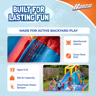 Banzai Slide N Soak Splash Park Inflatable Outdoor Kids Water Park (Open Box) - VMInnovations
