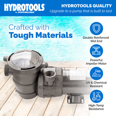 Swimline HydroTools Hydro Flo 1.0 HP 5,280 GPH 3,450 RPM Vert. Discharge (Used)