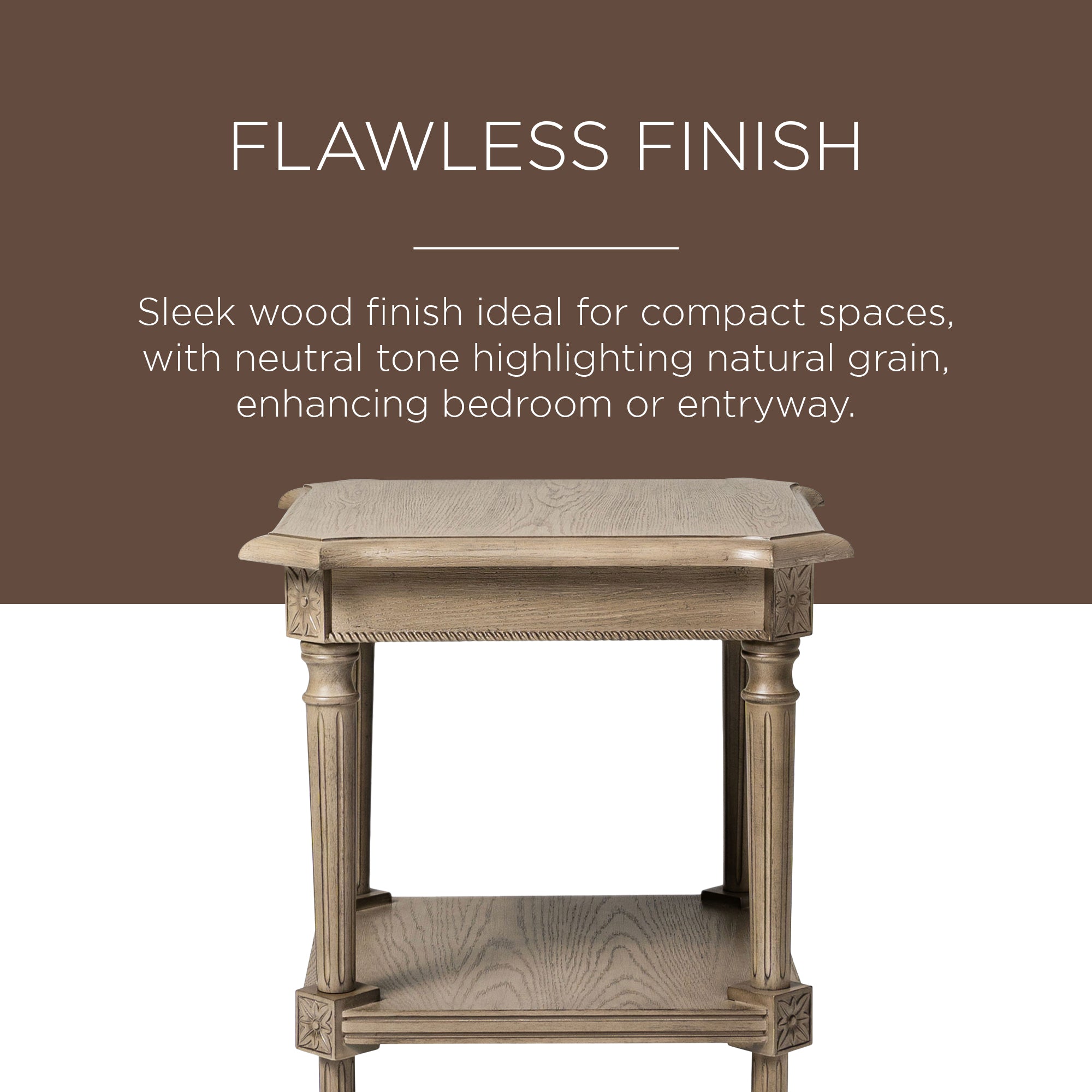 Maven Lane Traditional Wooden Side Table w/Antiqued Grey Finish (For Parts) - VMInnovations