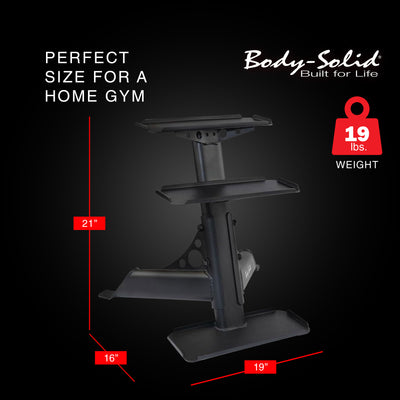 Body Solid Modern Compact 3 Tier Kettlebell Rack with Alloy Steel Frame, Black - VMInnovations