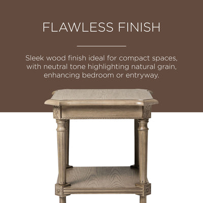 Maven Lane Traditional Square Wooden Side Table in Antiqued Grey Finish (Used)