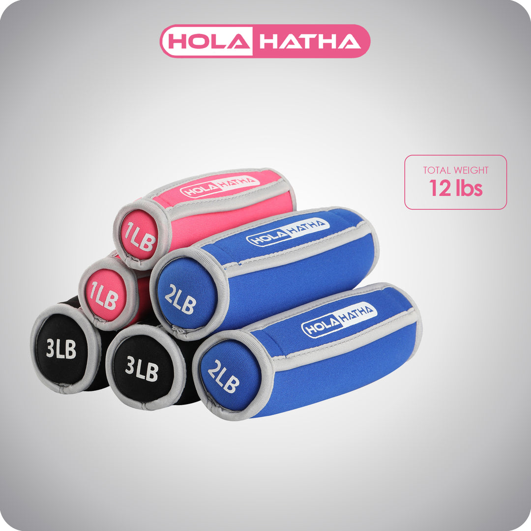 HolaHatha Weights Strength Training Equipment 1, 2, & 3lb Sets (Open Box)