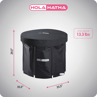 HolaHatha 120 Gal Water Ice Bath Tub, Portable Plunge Recovery Tub w/Lid (Used) - VMInnovations