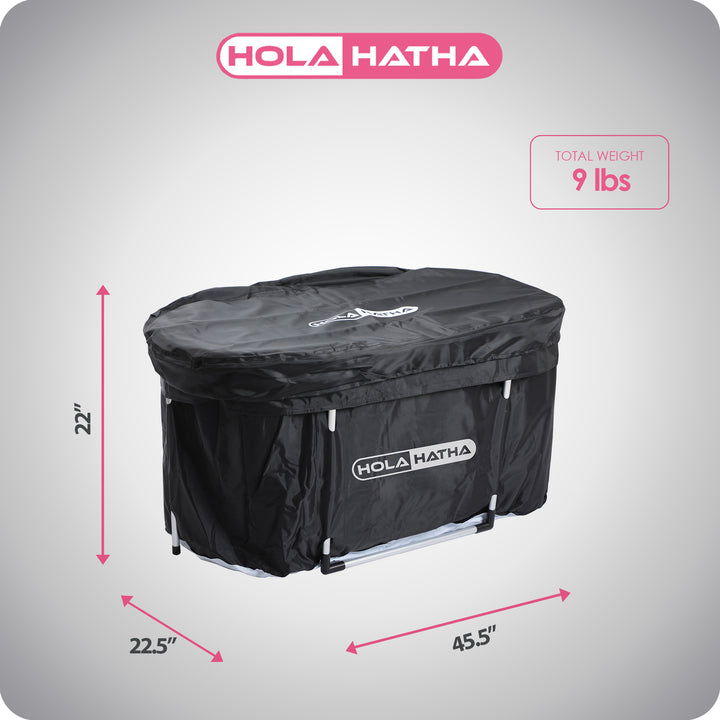HolaHatha 129 Gal Ice Bath Tub, Portable Hot/Cold Water Plunge Tub with Lid - VMInnovations
