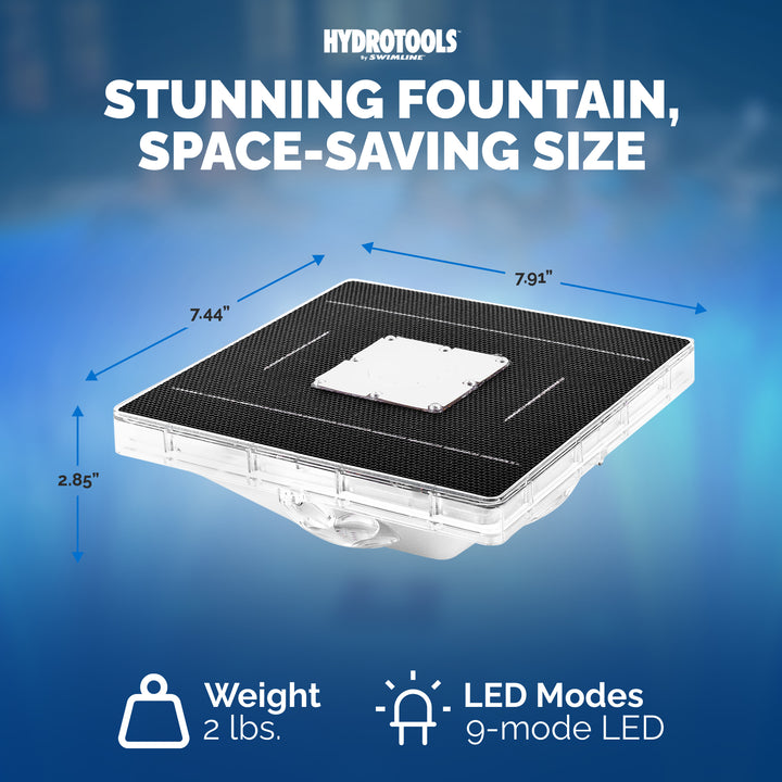 Swimline Hydrotools Solar Power Floating Pool Fountain, Underwater LED Lights