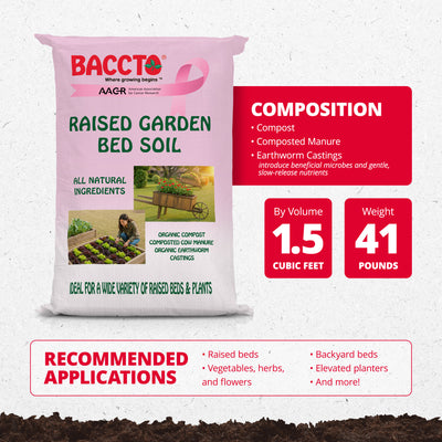 Michigan Peat Company BACCTO Raised Bed Soil for All Plants, 1.5 Cu Ft, 6 Pack