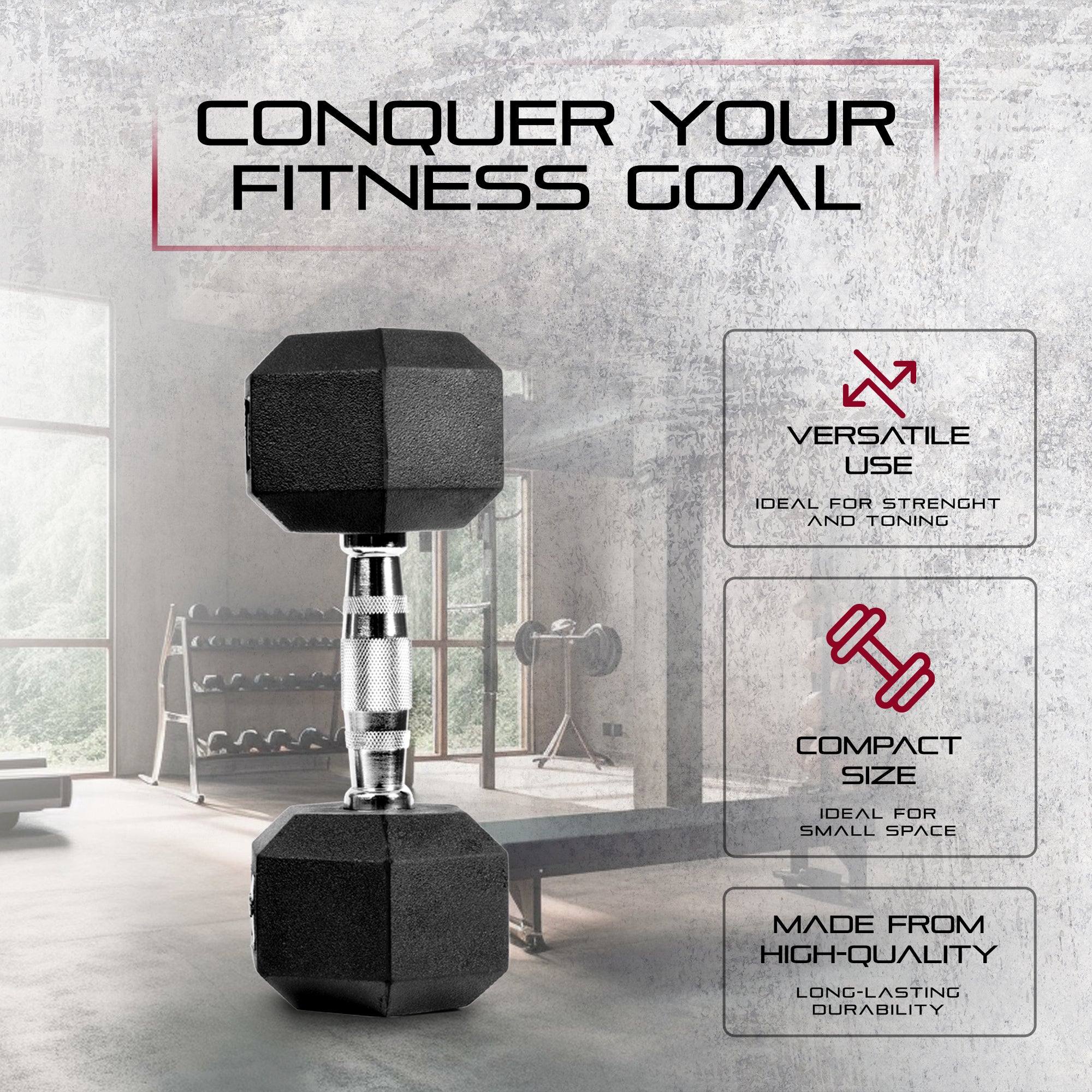 Signature Fitness Hex Dumbbells Strength Training Equipment Set,25 lbs(Open Box) - VMInnovations