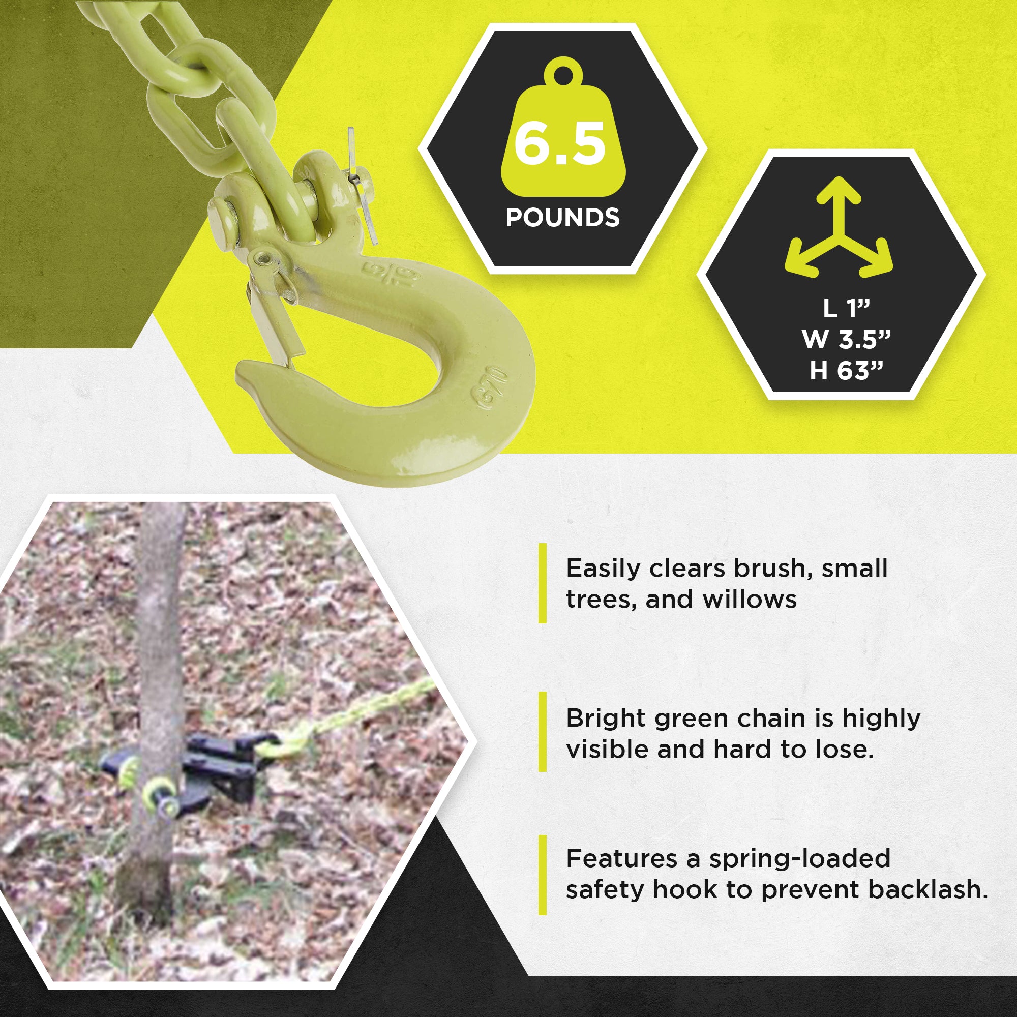 Brush Grubber Chain for Attaching Brush Grubber Tools to Vehicle (Open Box)