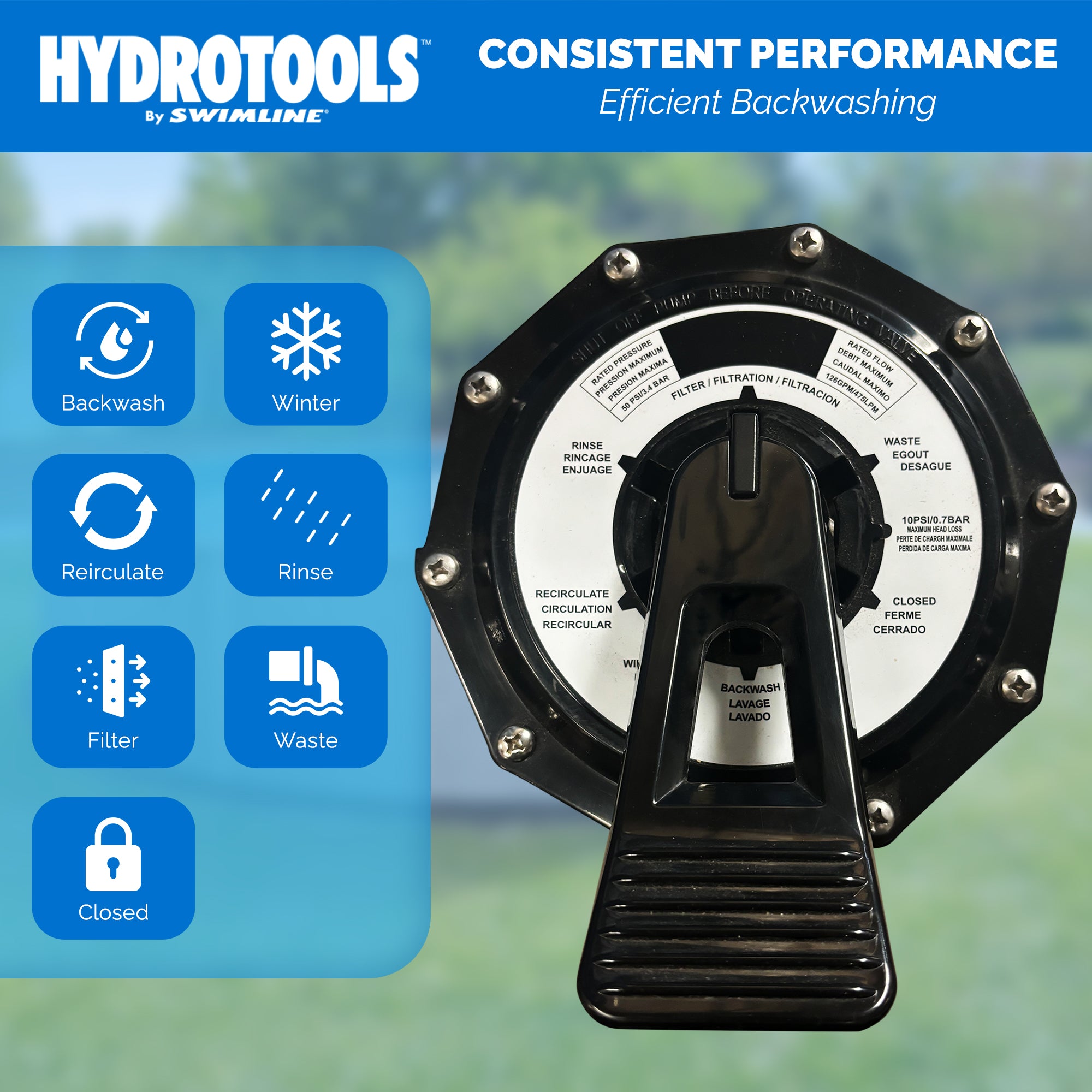 Swimline Hydrotools 31" Sand Filter Inground Pool Combo Set, 500lb Sand Capacity (Open Box)