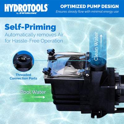 Swimine Hydrotools 6660 GPH Filter Pump for Above and Inground Swimming Pools - VMInnovations