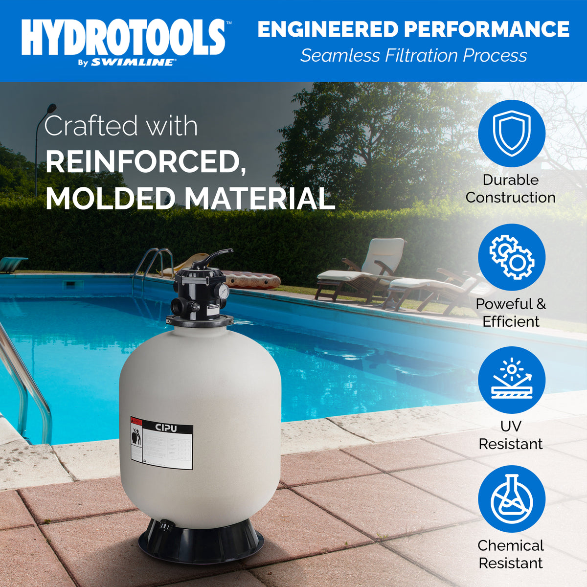 Swimline Hydrotools 31" Sand Filter Inground Pool Combo Set, 500lb Cap(Open Box)