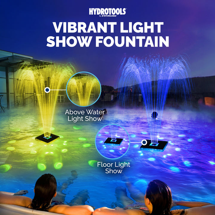 Swimline Hydrotools Solar Power Floating Pool Fountain, Underwater LED Lights
