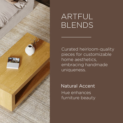 Maven Lane Contemporary Wooden Coffee Table in Refined Natural Finish (Used) - VMInnovations